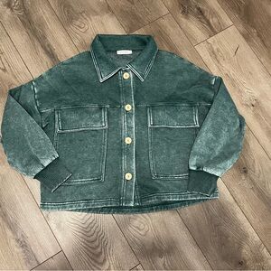 Zenana Outfitters Deep Teal Button-Front Jacket